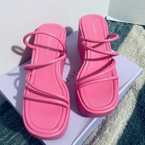 Madden Girl Vada Woman’s Wedge Sandal Hot Pink Size 10